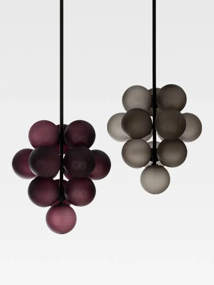 Lustre de Cuisine Violet en Grappe de Raisins - Style Rétro