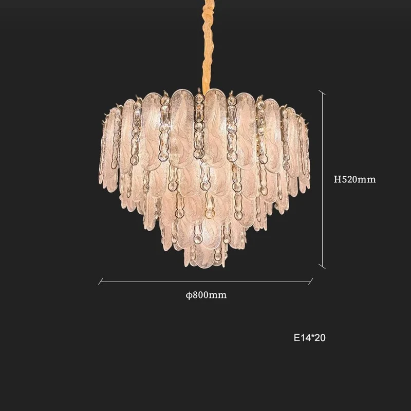 Grand Lustre en Verre Blanc Pour Salle