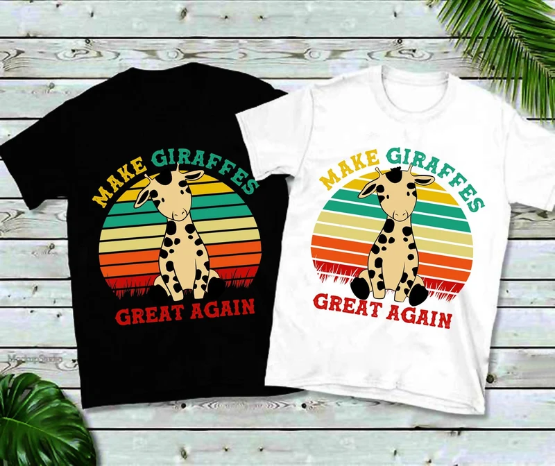 Rendre les girafes encore plus belles | T-shirts rétro Sunset