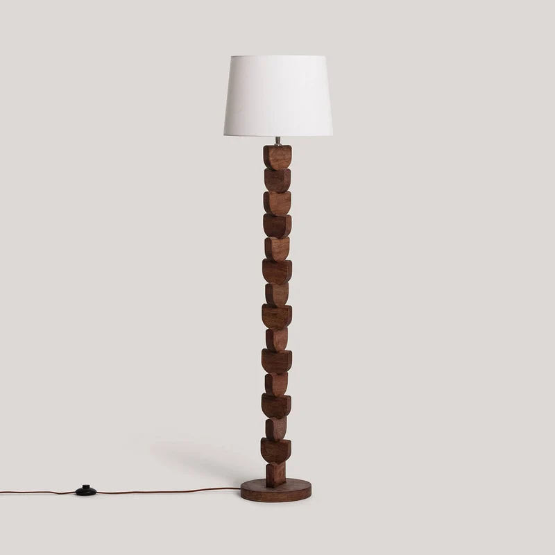 Lampadaire en Bois de Manguier Moderne