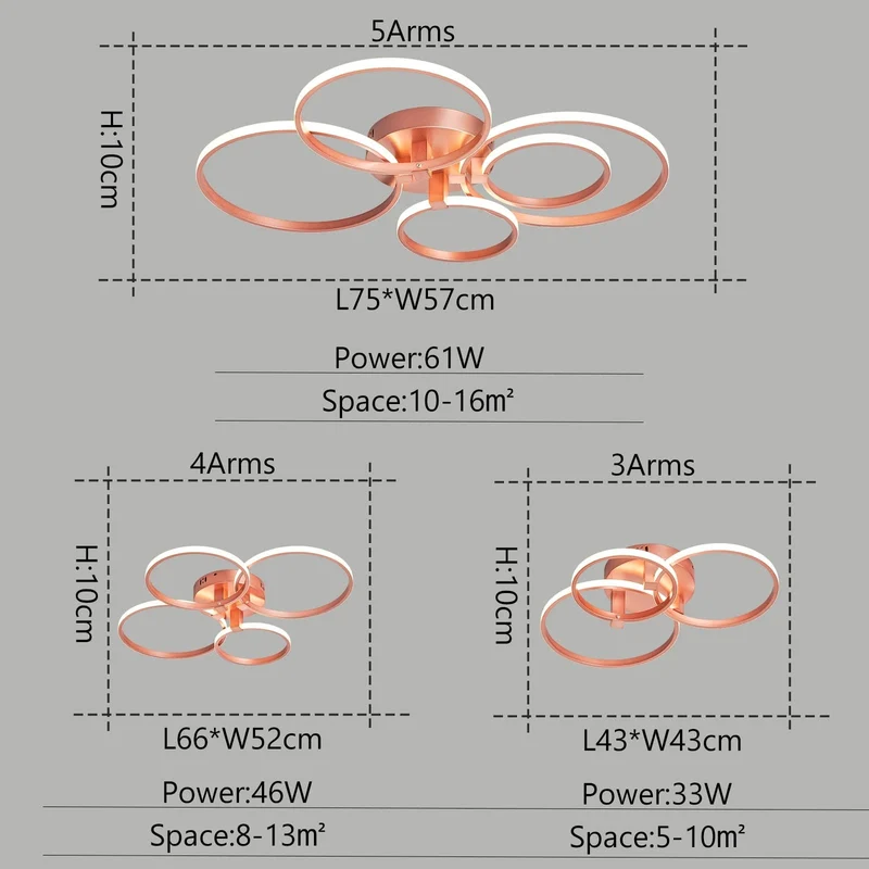 Plafonnier Moderne Cuivre LED