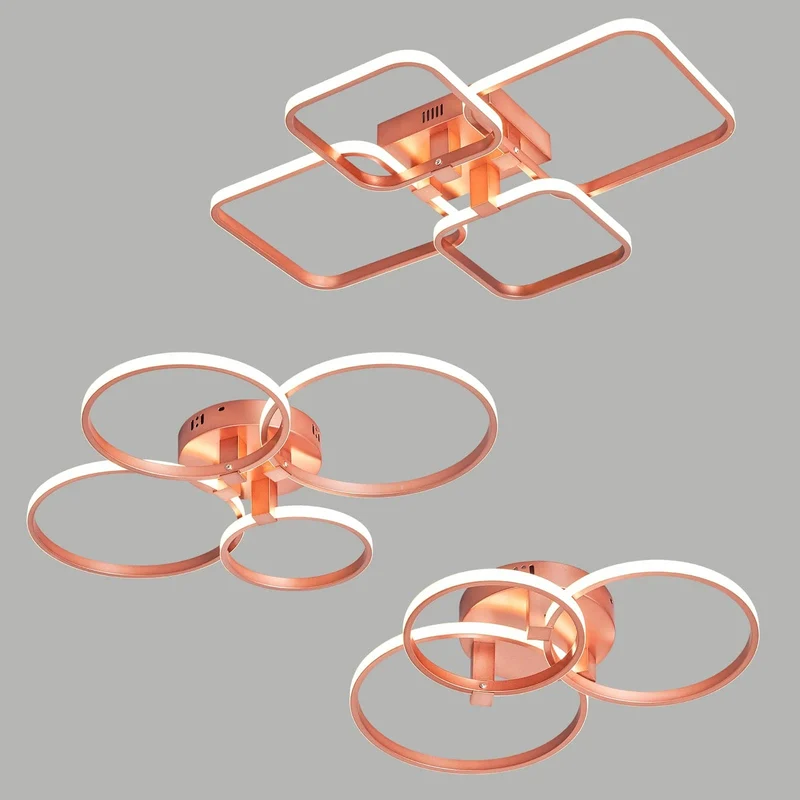 Lampe Plafond Moderne Cuivre Rose Dimmable