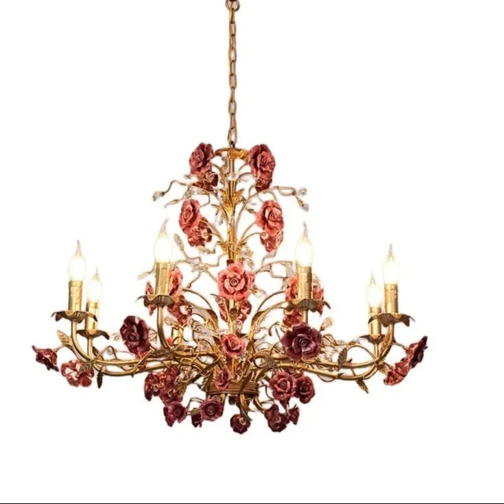 Lustre dore fleurs