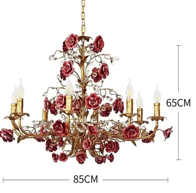 Lustre dore fleurs