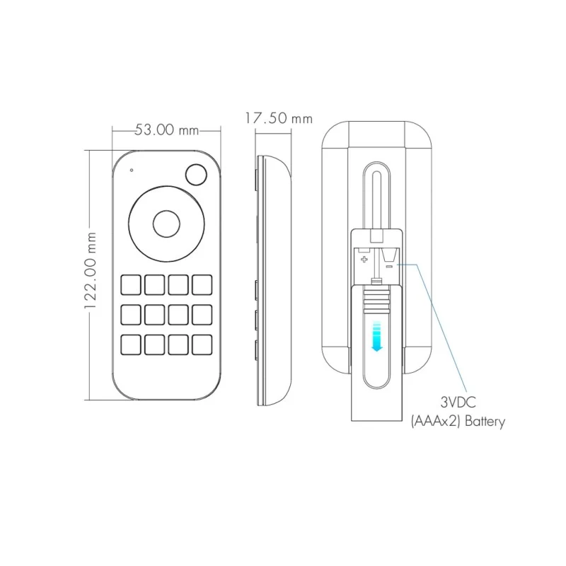 Télécommande RF à molette tactile CCT Skydance - 4 zones - SK-RT7