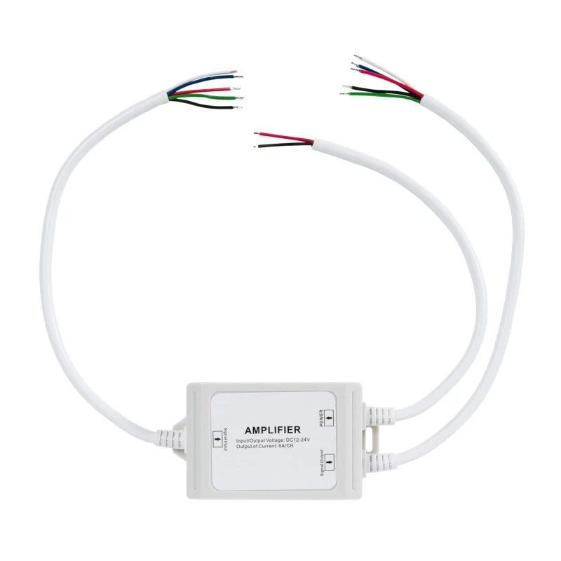 Amplificateur de signal RGBW 12-24V DC - 6A/canal - Étanche IP67