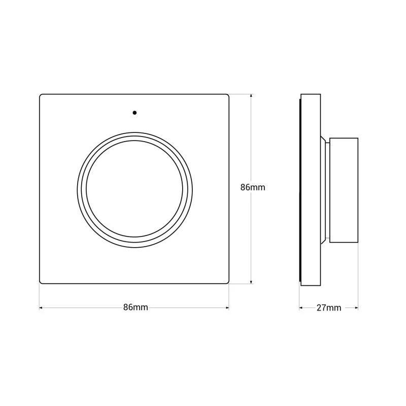 Interrupteur variateur rotatif RF - Monochrome + CCT - Base magnétique - Mi Light - Blanc