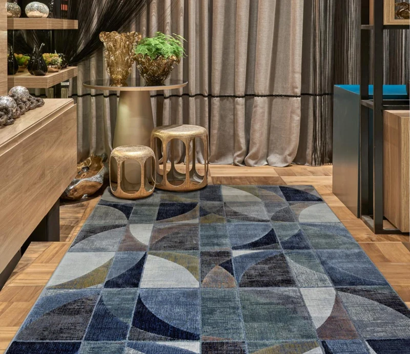 Tapis de salon bleu - Arianne