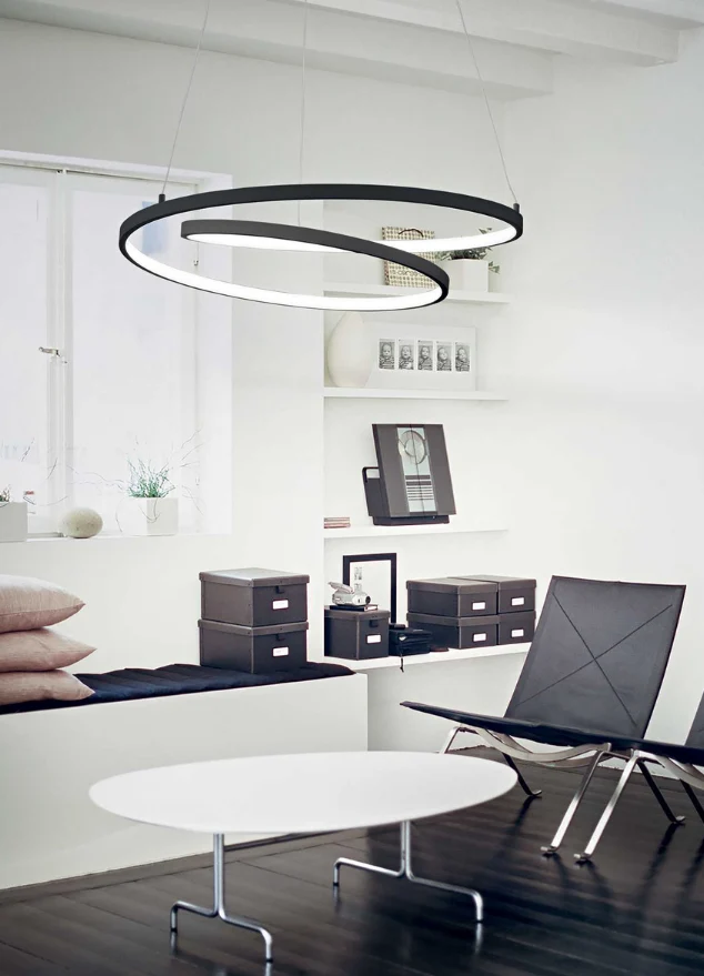Suspension lustre led noir - Alice
