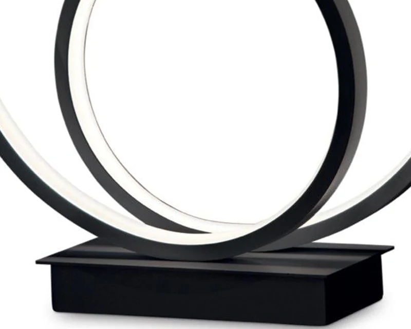Lampe à poser design de table ronde led noir - Oza