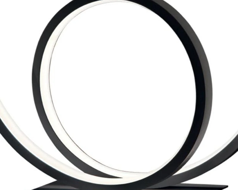 Lampe à poser design de table ronde led noir - Oza