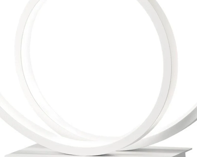 Lampe à poser design de table ronde led blanche - Ozo