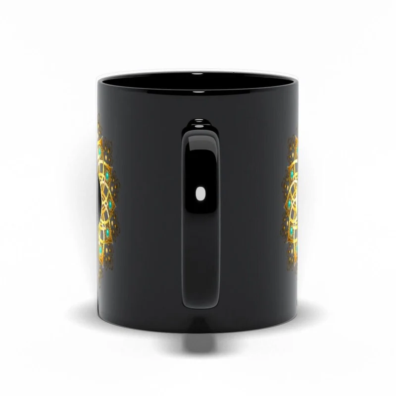 Yin Yang Mandala Black Mugs, Symbole du Yin Yang, Mandala Art Tribal Art, Harmonie, Méditation, Recherche d’équilibre, Cadeau pour elle, Cadeau pour lui