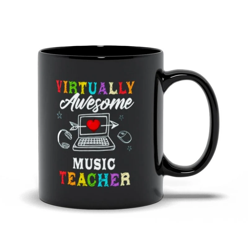 Professeur de musique pratiquement génial Black Mugs cadeau d’anniversaire de professeur, retour à l’école, cadeaux personnalisés de professeur