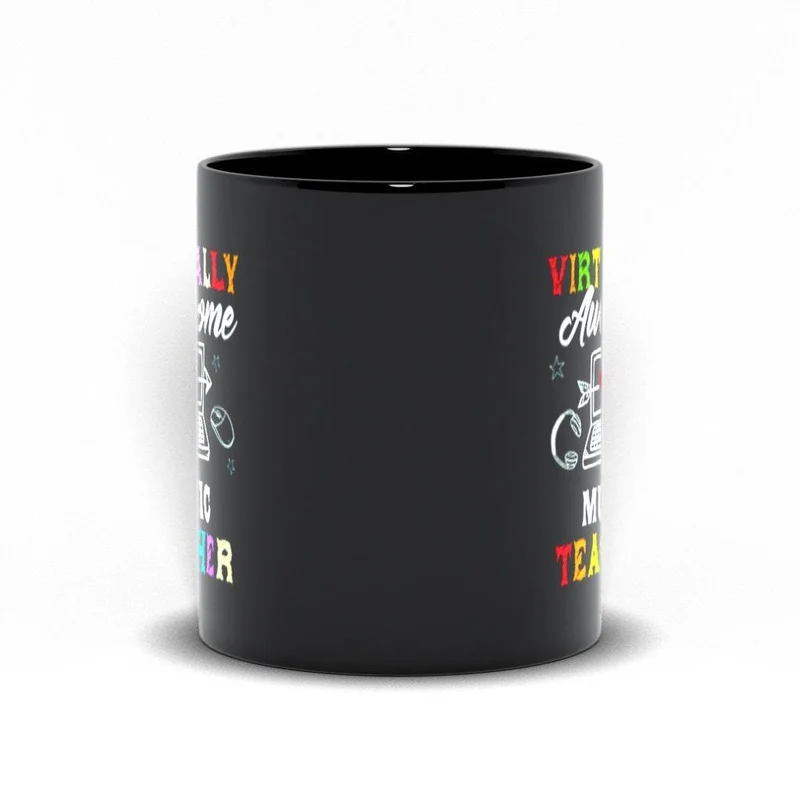Professeur de musique pratiquement génial Black Mugs cadeau d’anniversaire de professeur, retour à l’école, cadeaux personnalisés de professeur