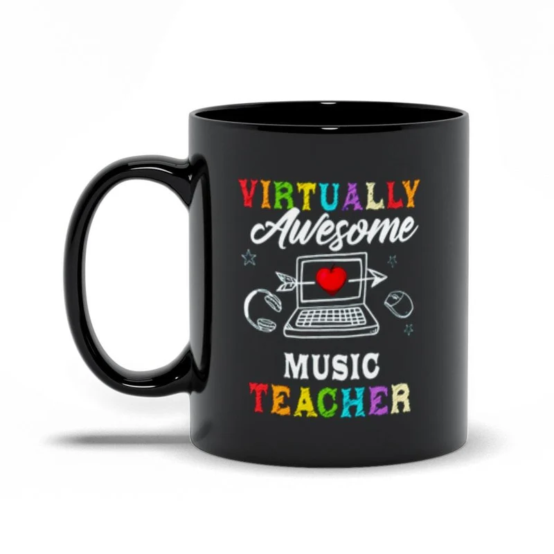 Professeur de musique pratiquement génial Black Mugs cadeau d’anniversaire de professeur, retour à l’école, cadeaux personnalisés de professeur
