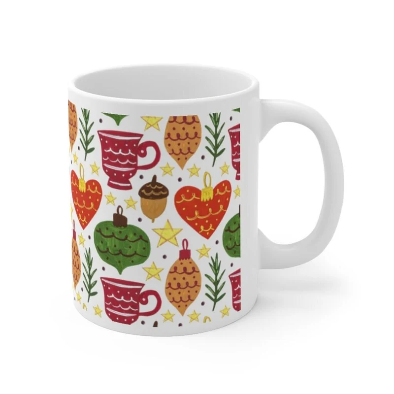 Tasse en céramique d’hiver, tasse à café de Noël, tasse florale d’hiver, cadeau de Noël pour elle, tasse de thé de Noël d’hiver, tasse d’ornements d’arbre de Noël