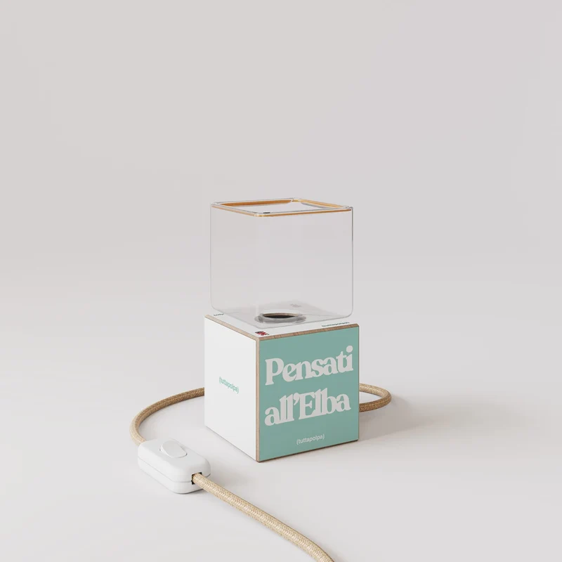 Lampe de table Cubetto « Pensati all’Elba » avec Ampoule Ghost - Tuttapolpa