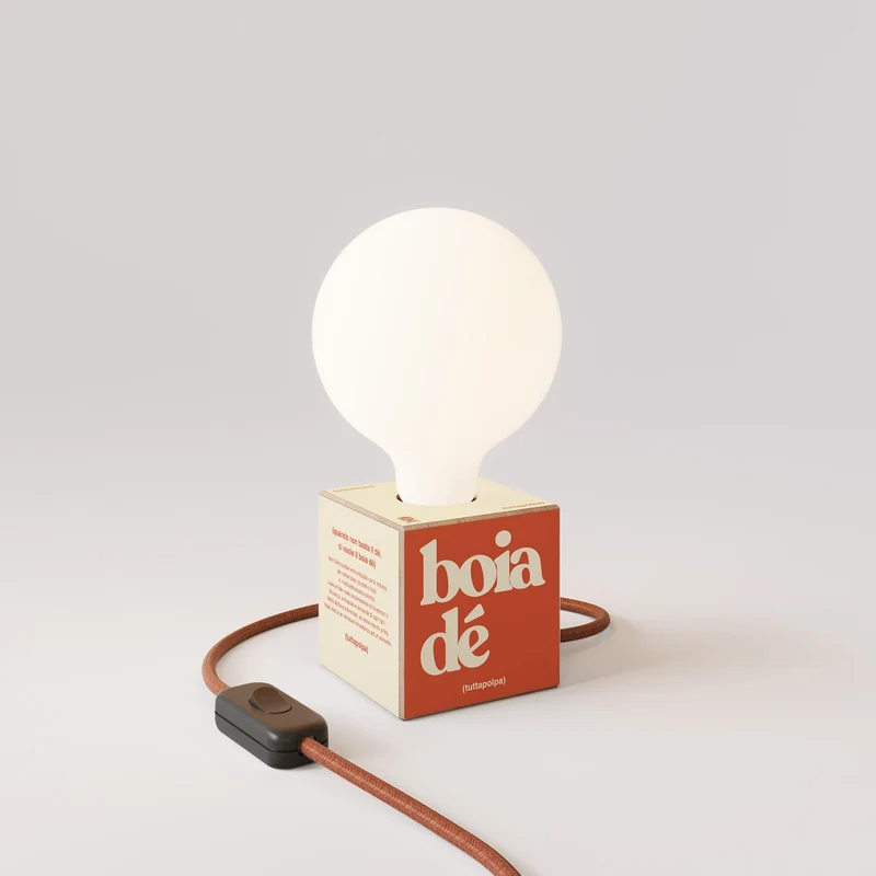 Lampe de table Cubetto "Boia de" avec ampoule globe effet porcelaine - Tuttapolpa