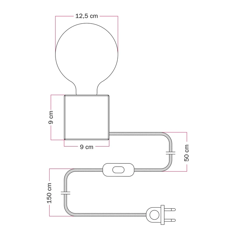 Lampe de table Cubetto « Bimbi c’è l’onde » avec ampoule globe effet porcelaine - Tuttapolpa