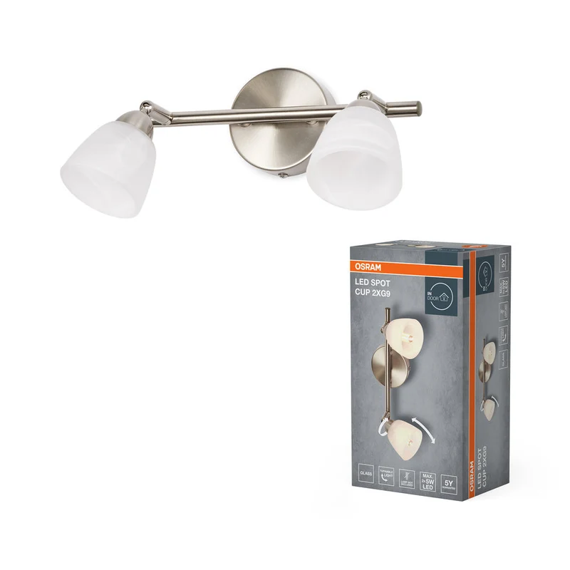 OSRAM LED Spot Cup lampe à poser 2xG9 Nickel brossé