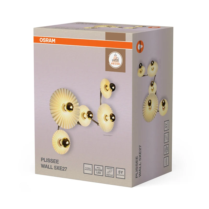 OSRAM DECOR Plisse Applique murale 5xE27 Beige
