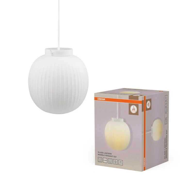 OSRAM DECOR Glass Lantern Marble Suspension E27