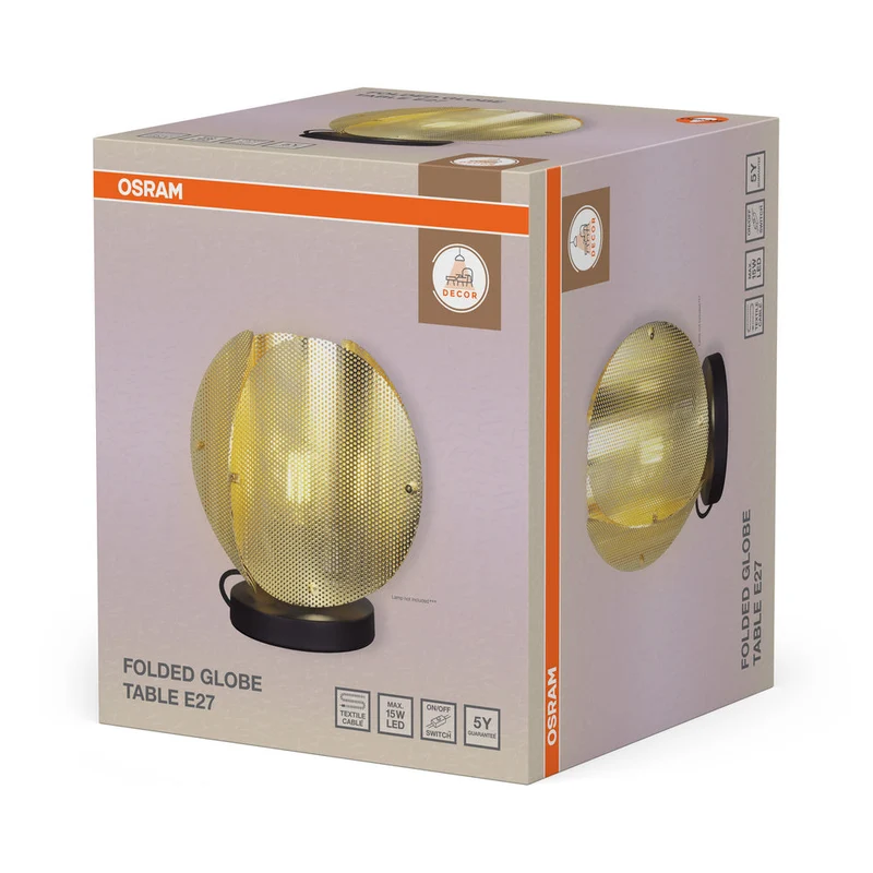OSRAM DECOR Folded Globe lampe à poser E27 Or