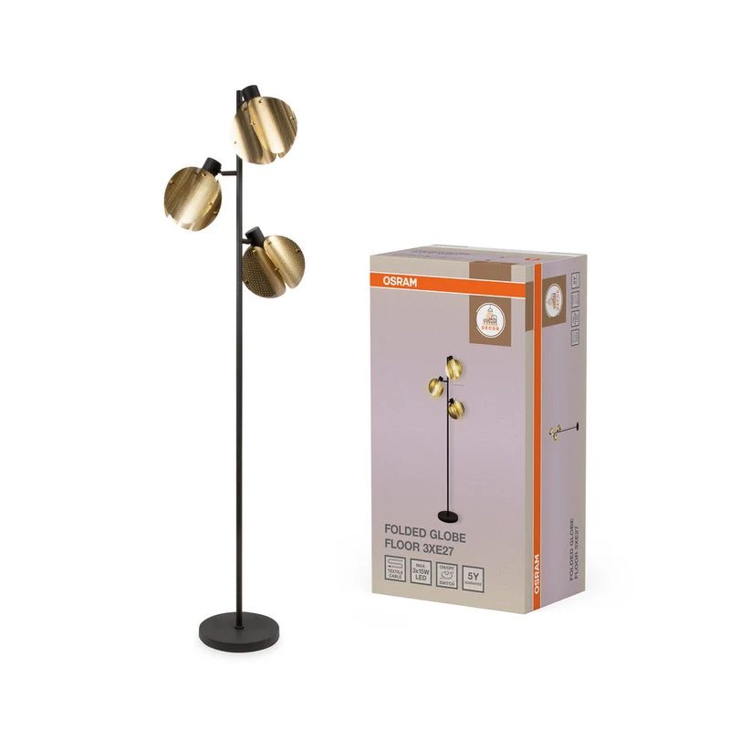 OSRAM DECOR Folded Globe Lampadaire 3xE27 Or