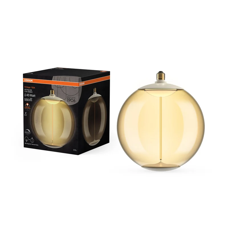 OSRAM Vintage 1906 LED Grande lampe décorative avec filament style magnétique dimmable 12W 818 Ambre E27