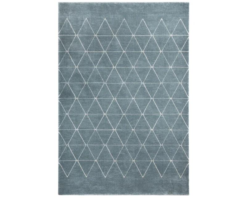 Tapis geometrique bleu design - Viny