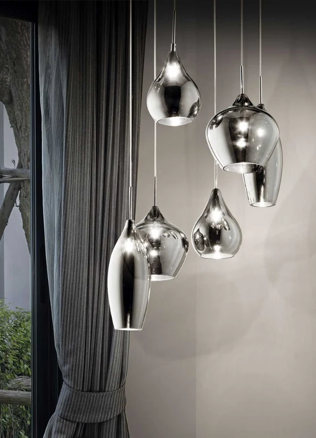 Lustre moderne en verre fumé - Sofia