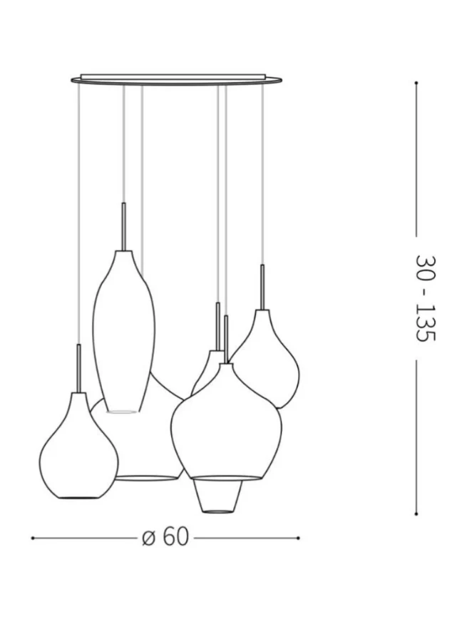 Lustre moderne en verre fumé - Sofia