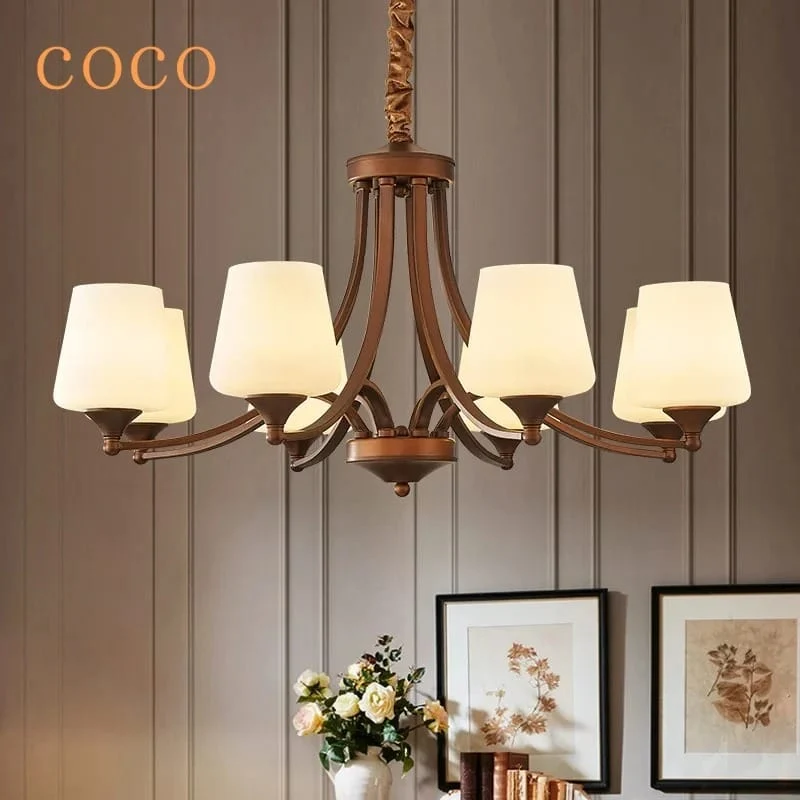 Lustre en bois chandelier LED