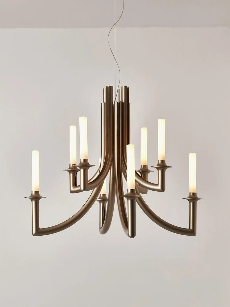 Lustre chandelier salon design noir