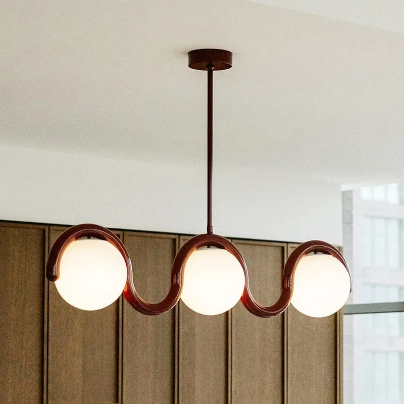 Lustre suspension retro rouge