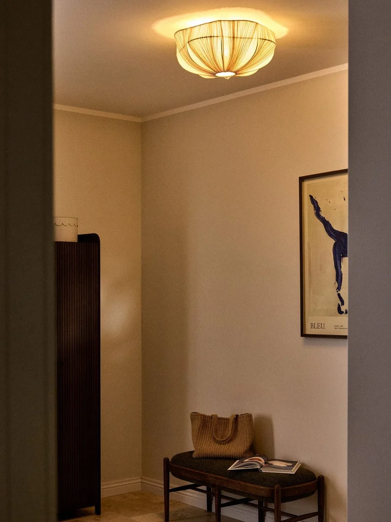 Plafonnier luminaire en lin