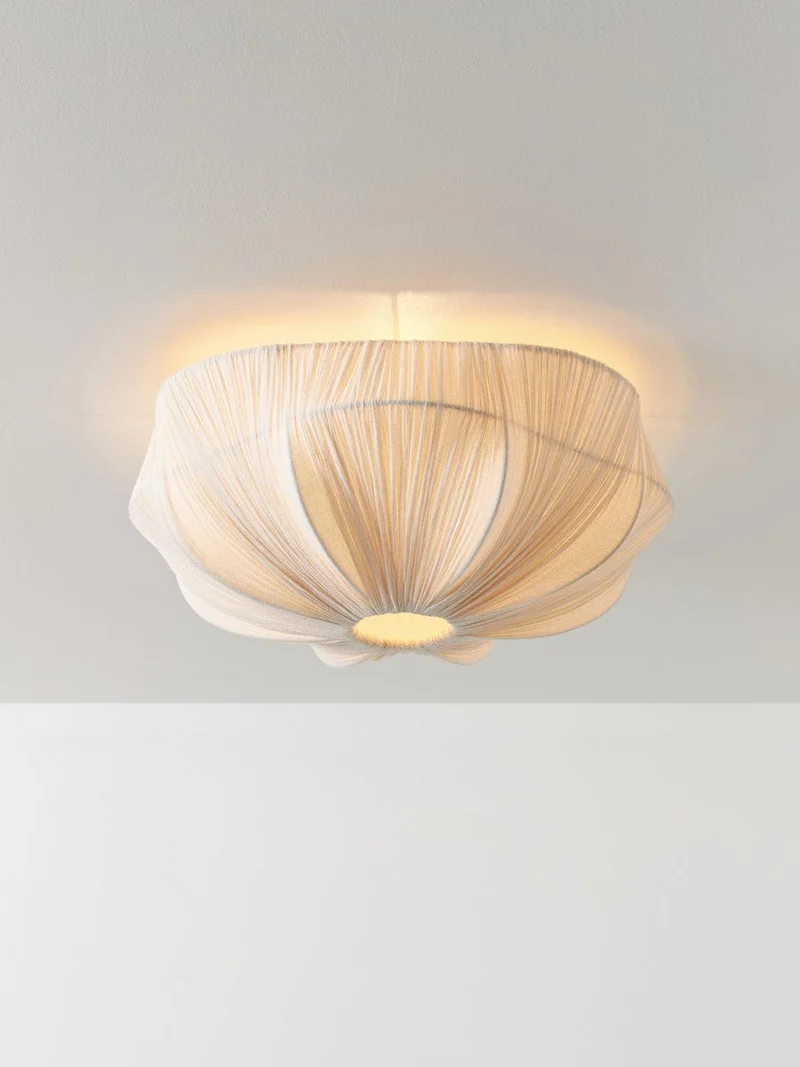 Plafonnier luminaire en lin