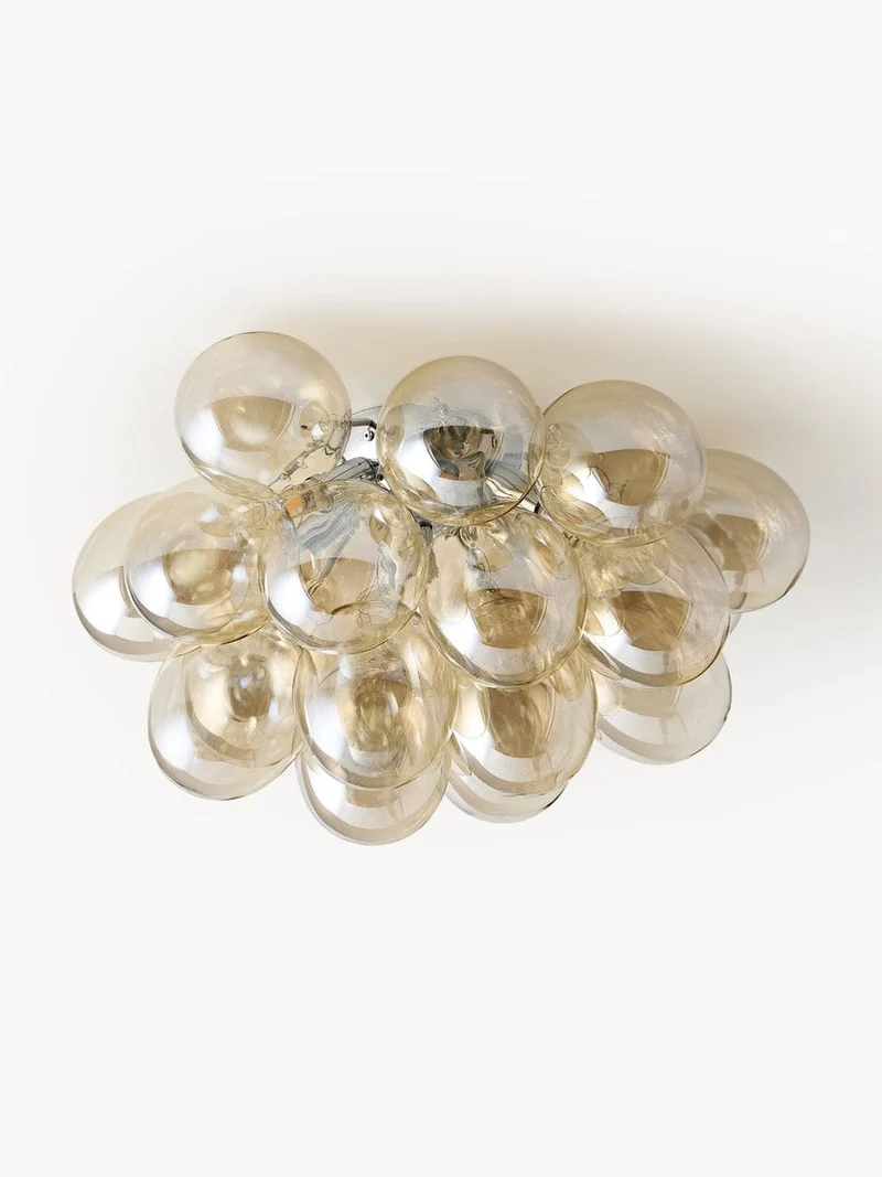 Plafonnier verre rose