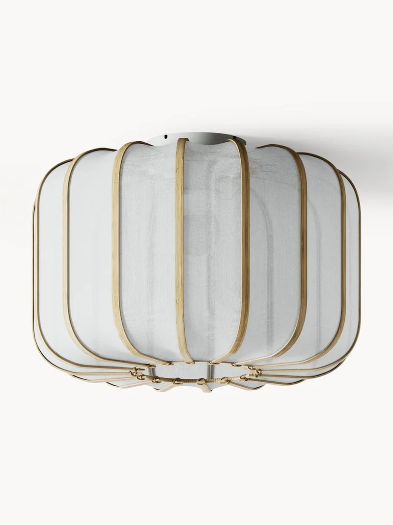 Plafonnier bambou tissu