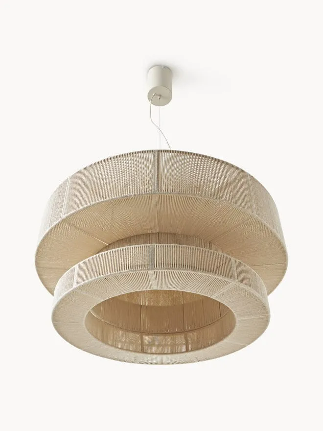 Suspension salon lin noir et beige