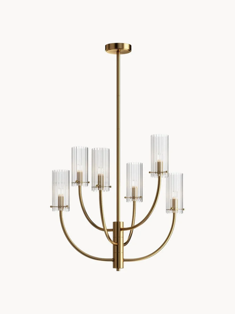 Lustre salle a manger en chandelier dore