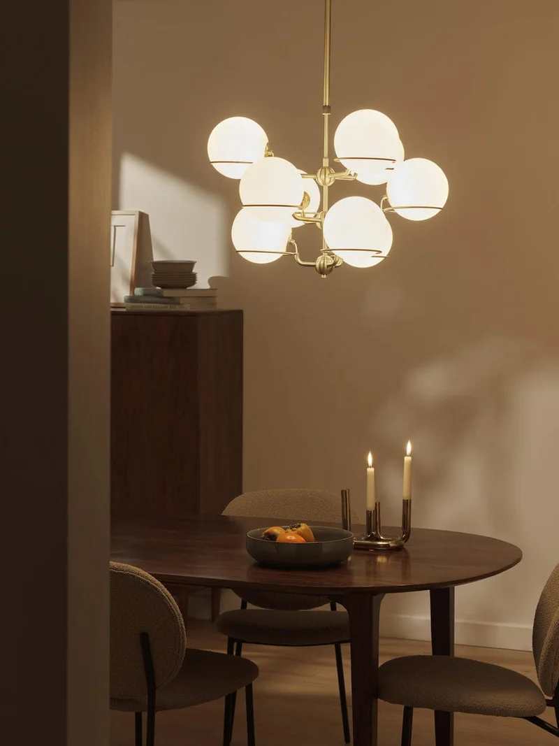 Lustre globes blanc opal design