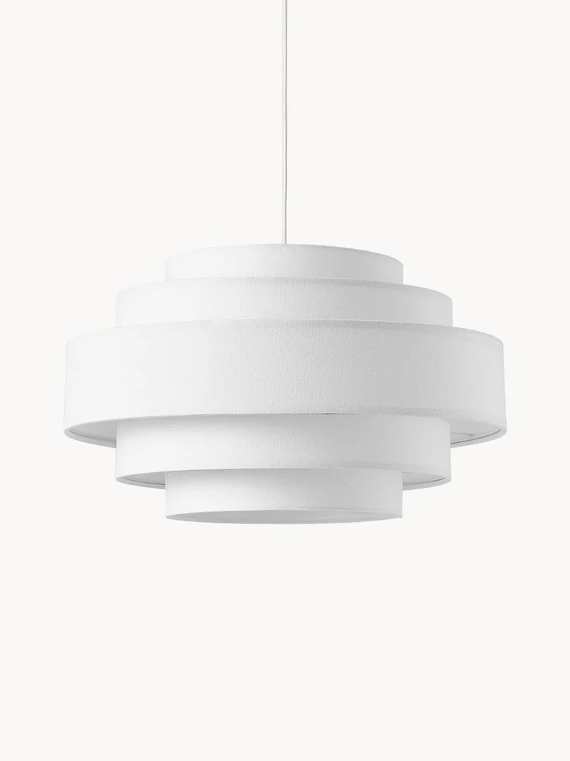 Suspension luminaire blanc tissu