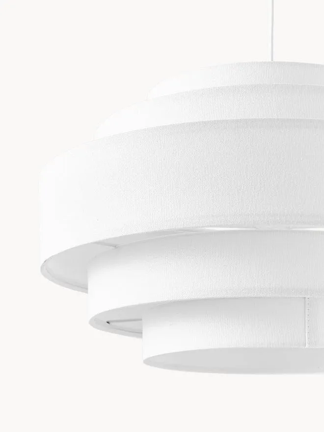 Suspension luminaire blanc tissu