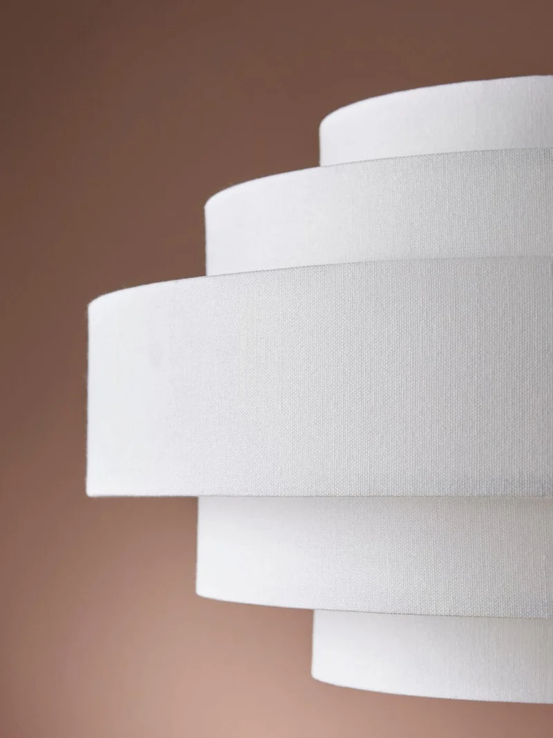 Suspension luminaire blanc tissu