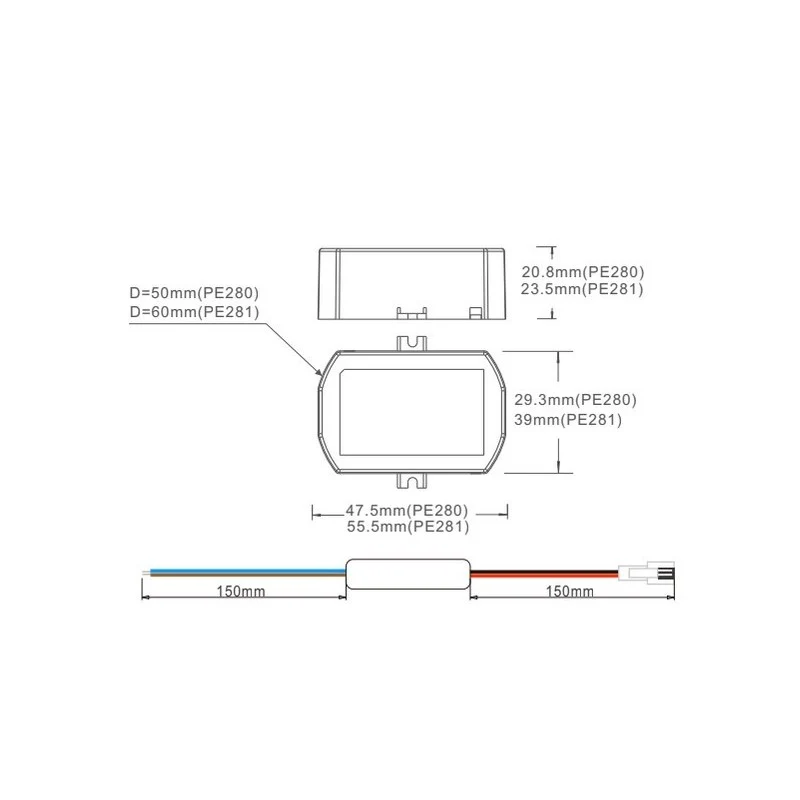 Driver LED dimmable TRIAC 25-42V-DC 200ma 8W