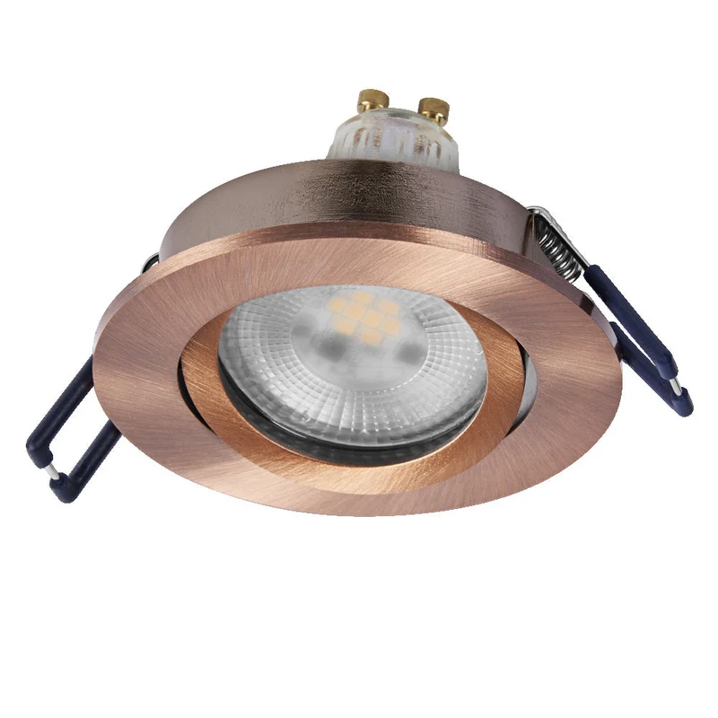Set de spots encastrés LED OSRAM GU10 Dim orientable Click 6W Laiton rouge ⌀68 mm