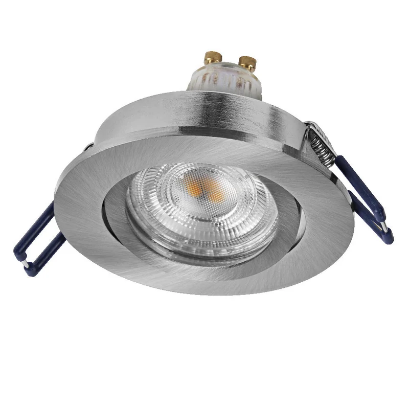 Set de spots encastrés LED OSRAM GU10 Click-Dim orientable 3,7W Nickel satiné