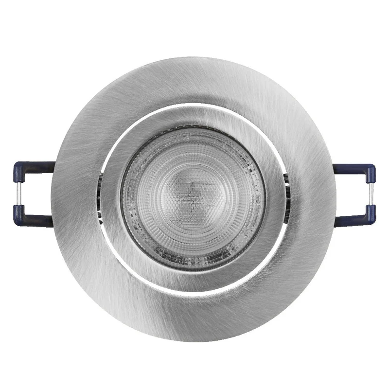 Set de spots encastrés LED OSRAM GU10 orientable Click 4,5W Nickel satiné ⌀68 mm